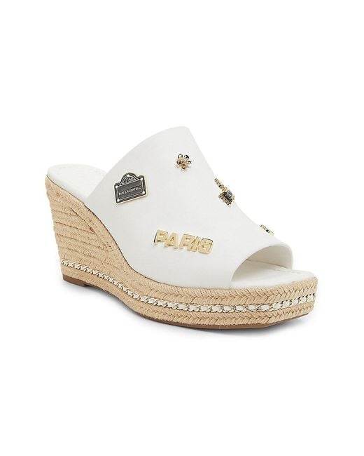 Karl Lagerfeld Black Corissa 100Mm Icon Wedge-Heel Espadrilles