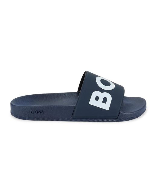 Boss Blue Sean Logo Slides for men