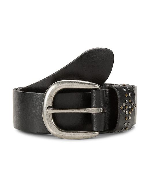 Frye Black Studded Trim Leather Belt