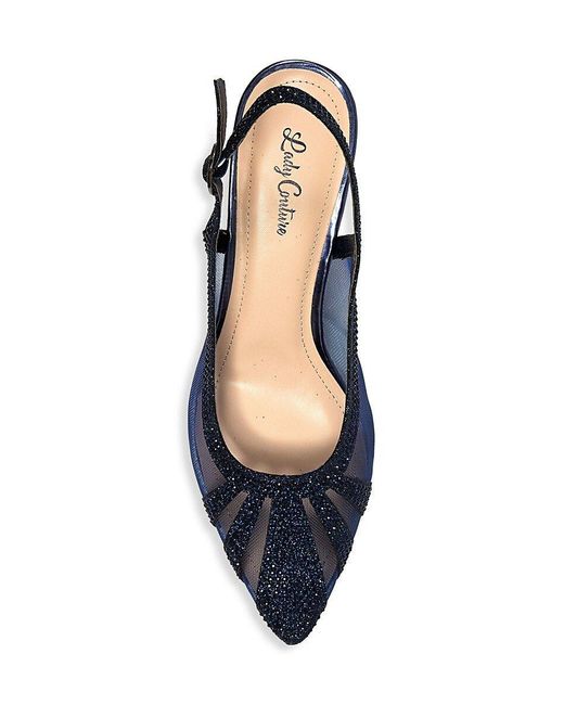 Lady Couture Macy Kitten Heel Slingback Pumps in Blue Lyst