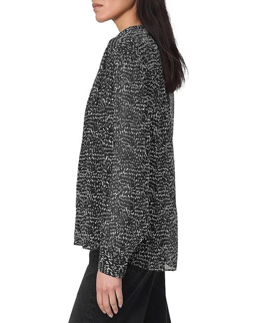 Rag & Bone Gray Emmy Silk-Blend Top