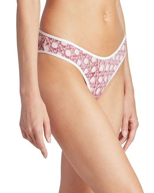Giambattista Valli Pink Printed Low Rise Bikini Bottom