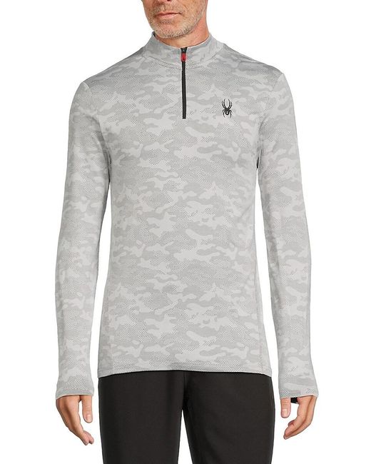 Spyder Gray Camo Zip Up Pullover for men