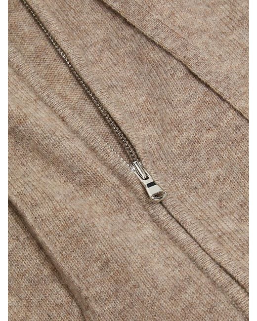 Saks Fifth Avenue Natural Rib-Knit 100% Cashmere Zip-Up Hoodie