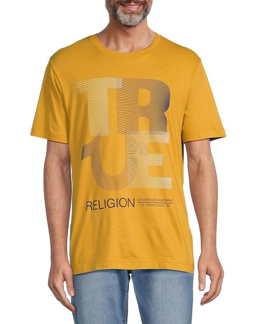 True Religion Yellow Logo Graphic Tee for men