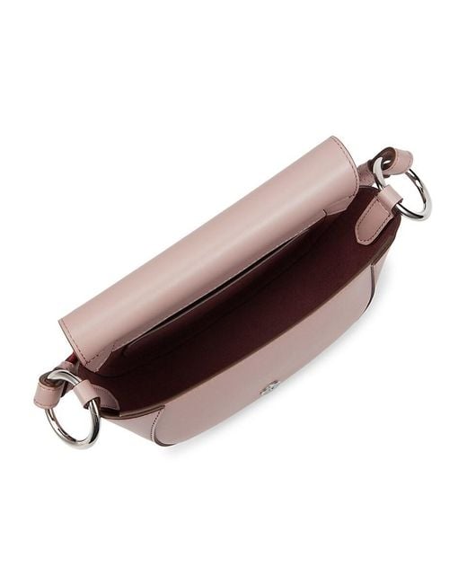 Stella McCartney Pink Logo Half Moon Vegan Leather Shoulder Bag