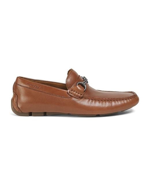 Kenneth Cole Brown Theme Leather Bit Loafers for men