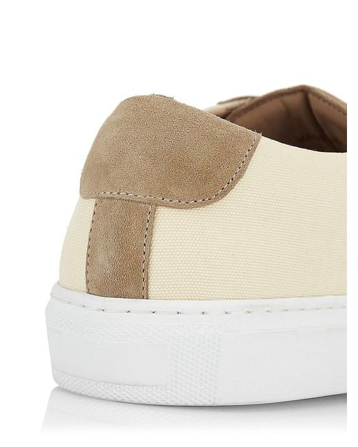 Saks Fifth Avenue White Canvas Low-Top Sneakers for men