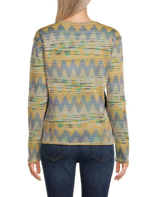 Missoni Multicolor Missoni Chevron Cotton Blend Sweater