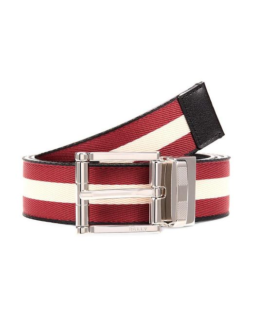 Bally Red Leather Reversible Belt for men