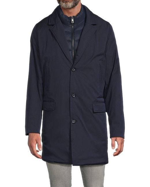 Hunter Blue Aldgate Hybrid Blazer Coat for men