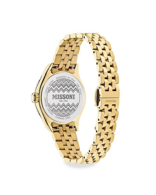 Missoni Metallic Classic 34mm Ip Yellow Goldtone Stainless Steel Bracelet Watch