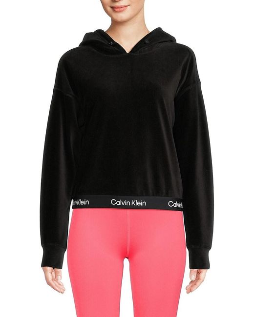 Calvin Klein Logo Hem Hoodie in Black | Lyst Australia