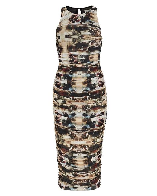 Cami NYC Multicolor Lissi Print Ruched Midi Dress