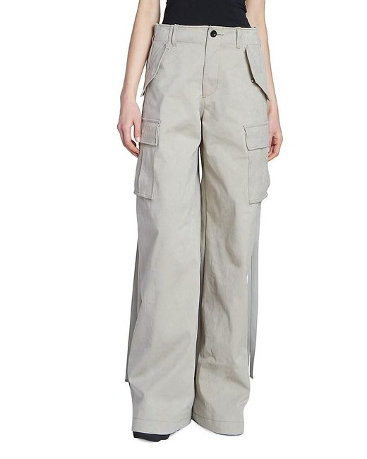 パンツ Sacai Faux Suede Pants Sacai Faux Suede Wide-Leg Pants in Gray | Lyst