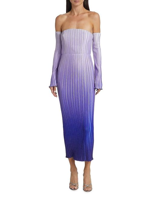 L'idée Purple Les Éléments Gatsby Off-The-Shoulder Dress