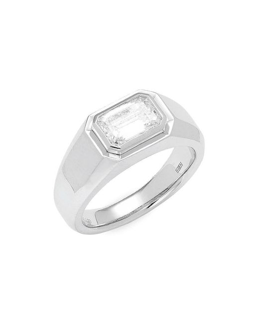 Effy 14k White Gold & 2.01 Tcw Lab Grown Diamond Signet Ring for men