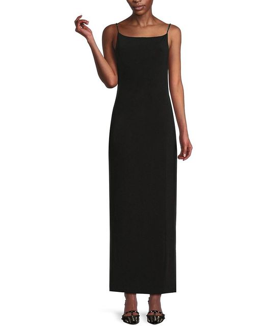 Brandon Maxwell Black Square Neck Maxi Dress