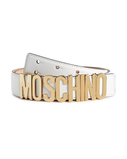 Moschino Couture White ! Logo Leather Belt