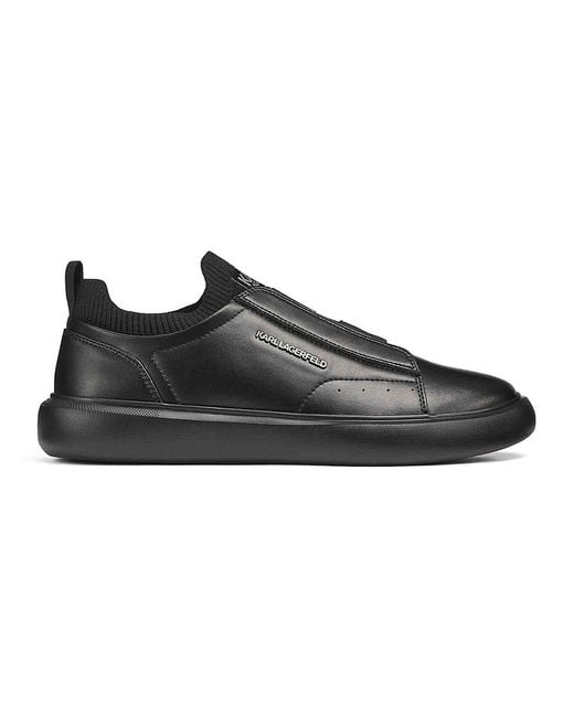 Karl Lagerfeld Black Slip-On Logo Sneakers for men
