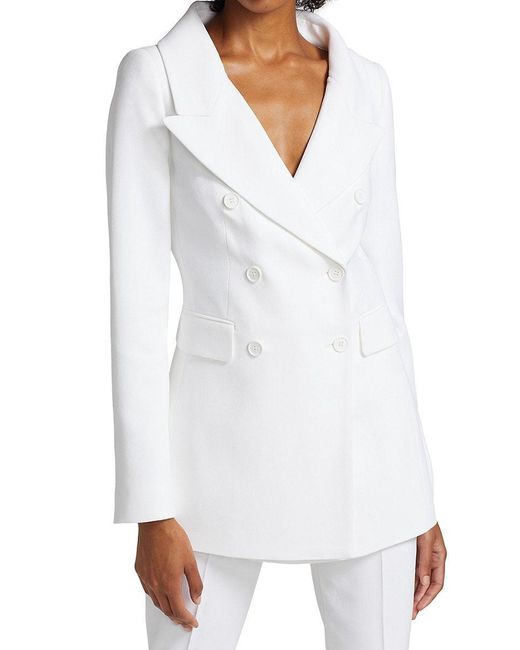 Michael Kors Wide Collar Blazer in White Lyst