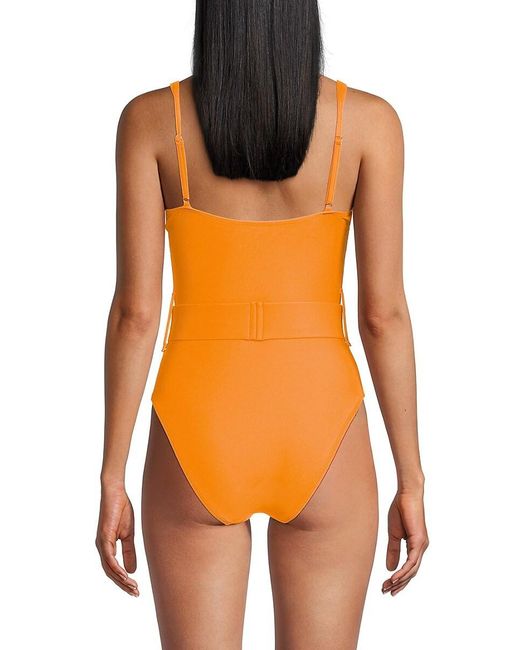 Hutch Orange Belted One Piece Swimsuit