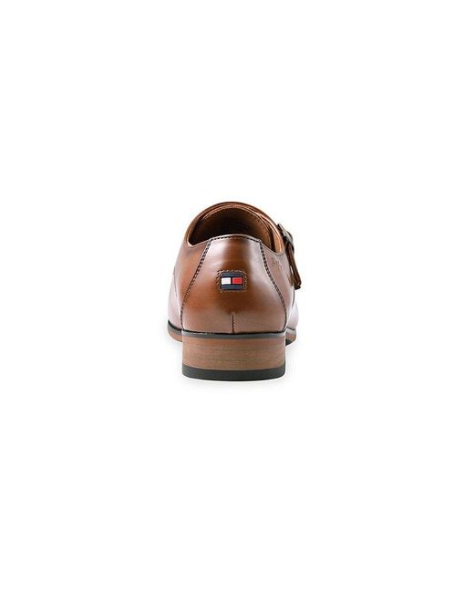 Tommy Hilfiger Almond Toe Double Monk Shoes in Brown for Men | Lyst