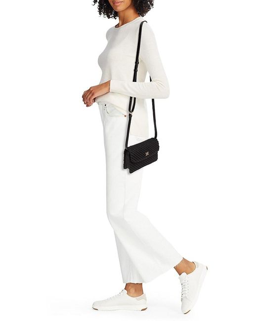 Sam Edelman Black Rowan Textured Faux Leather Crossbody Bag