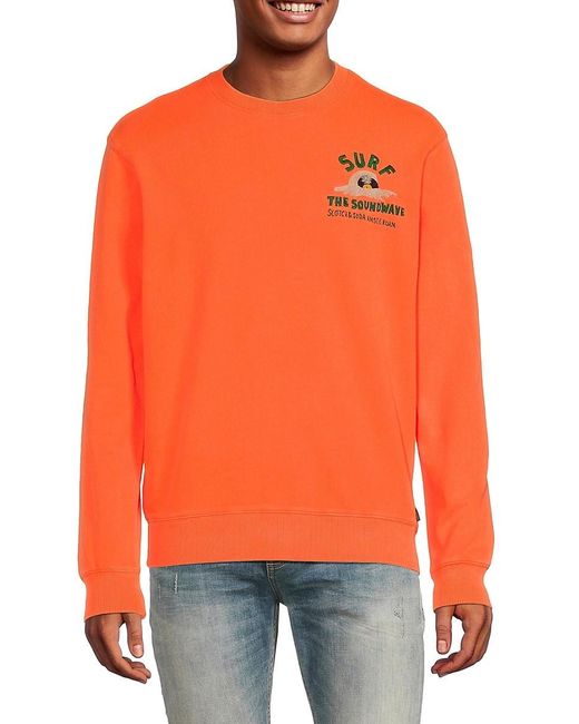 Scotch & Soda Orange Regular Fit Graphic Sweatshirt for men