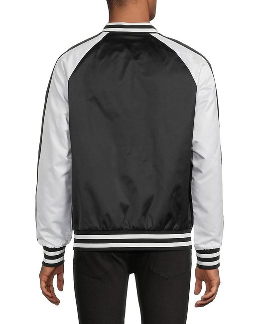 Karl Lagerfeld Black Colorblock Bomber Jacket for men