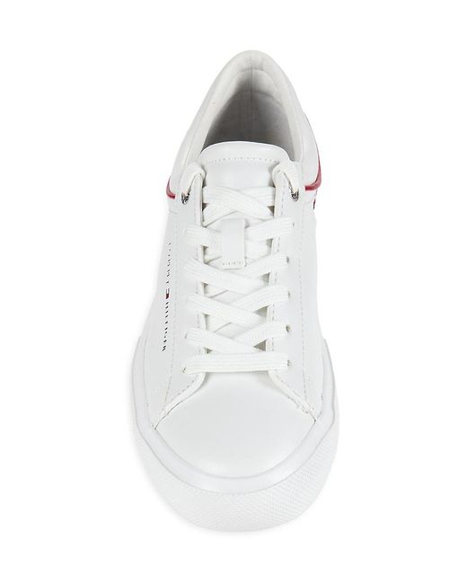 Tommy Hilfiger White Kerline Faux Leather Low Top Sneakers