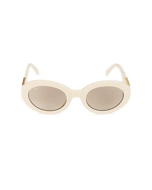 Tod's Natural 53mm Oval Sunglasses
