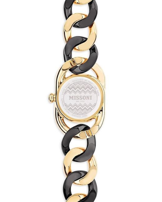 Missoni Metallic Gioiello 22.8mm Ip Two Tone Stainless Steel Bracelet Watch