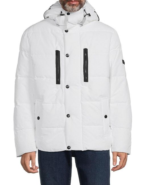 Michael kors parka mens white deals