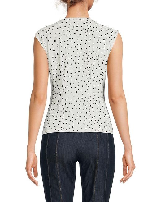 Tommy Hilfiger White Polka Dot Sleeveless Top