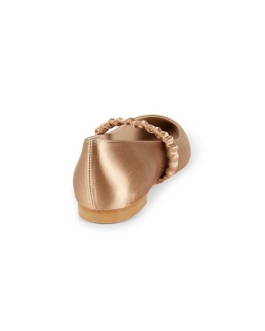 Stuart Weitzman Natural Maxine Satin Ballet Flats