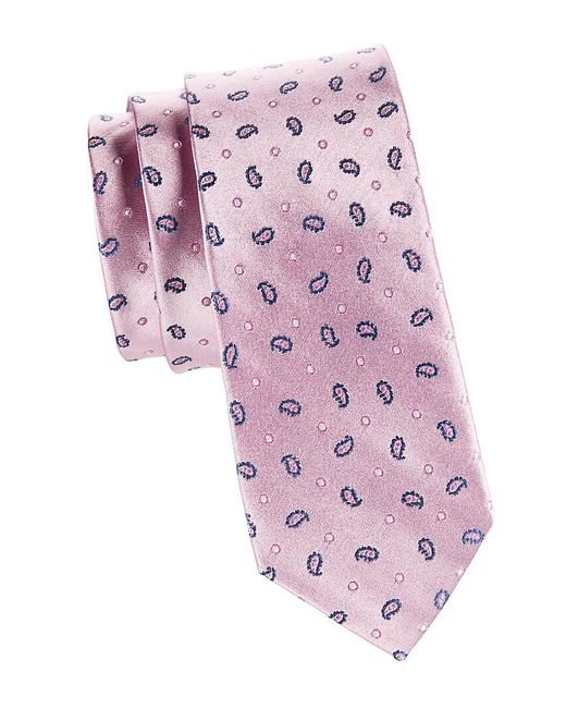 Ben Sherman Pink Paisley Patterned Silk Tie for men