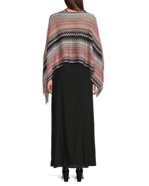 Missoni Black Chevron Knit Poncho