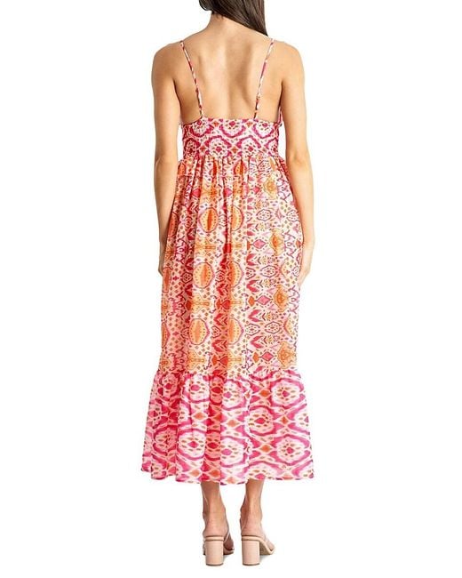 La Moda Clothing Ikat Tiered Midi-Dress