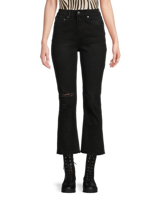 Class Roberto Cavalli Black High Rise Flare Cropped Jeans