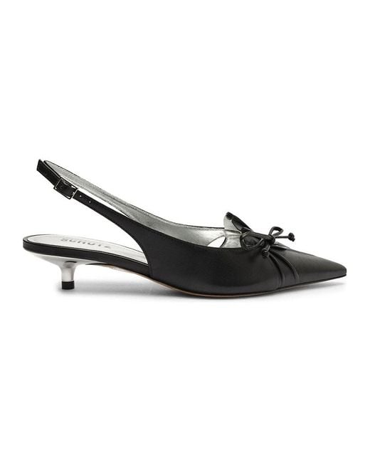 SCHUTZ SHOES Black Zane 38Mm Leather Kitten Pumps