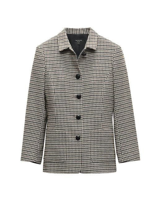 Rag & Bone Gray Drew Italian Houndstooth Blazer