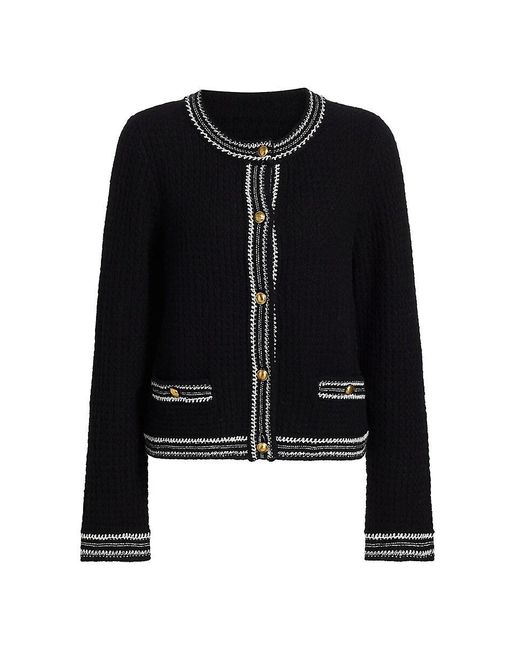 Design History Blue Contrast-Trim Cardigan