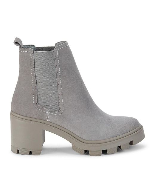 Splendid Melisa Suede Chelsea Boots in Stone (Gray) | Lyst