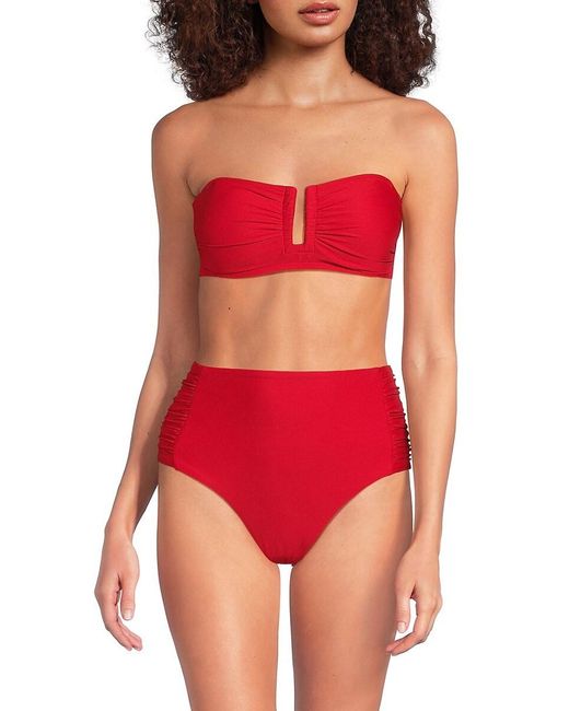 DKNY Red 2-piece Leopard Print Bikini Set