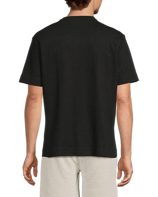 Karl Lagerfeld White Textured Logo Cotton-Blend T-Shirt for men