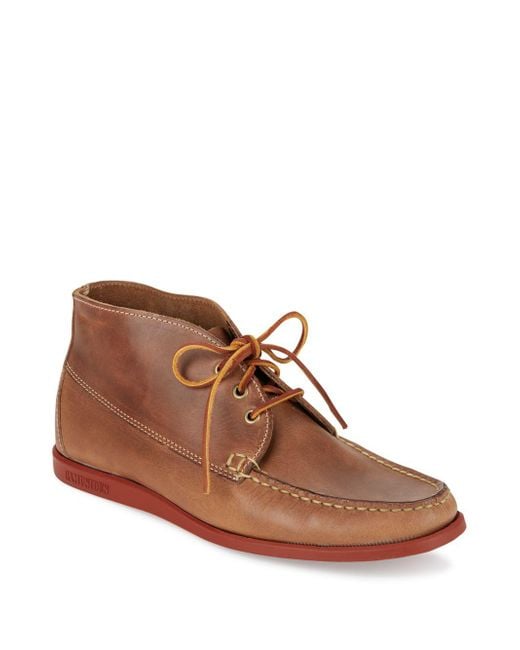 Sebago Brown Campsides Leather Chukka Boots for men