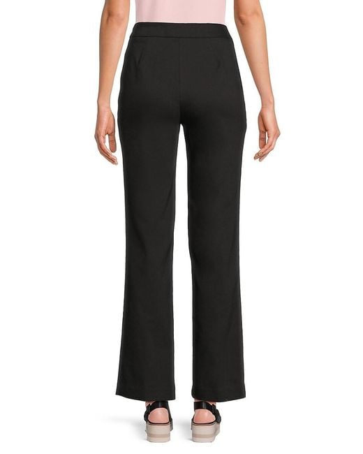 Halston Heritage Black Button Trim Pants