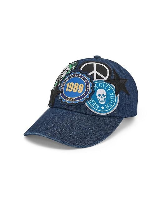 DKNY Blue Denim Patch Baseball Cap