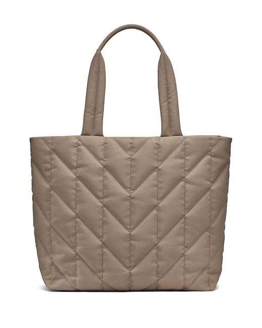 Karl Lagerfeld Natural Voyage Quilted Nylon Tote Bag